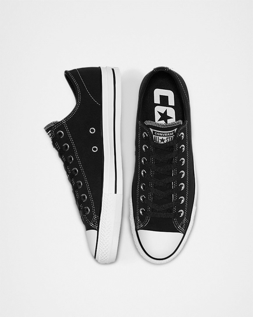 Dámské Skate Boty Converse CONS Chuck Taylor All Star Pro Semišové Černé Bílé | CZ DEUW52